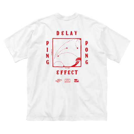 CHALKBOY x astrollage  DELAY T-SHIRTS WHITE（ink: RED）