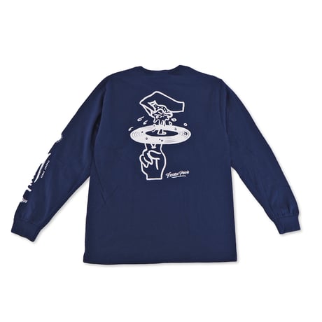 Fresh Pack LONG T-SHIRTS NAVY（ink: WHITE）