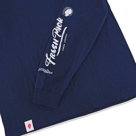 Fresh Pack LONG T-SHIRTS NAVY（ink: WHITE）