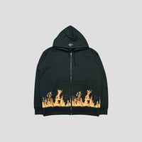 LONELY論理 ANGLY FIRE FLAME HEAVY ZIP HOODIE