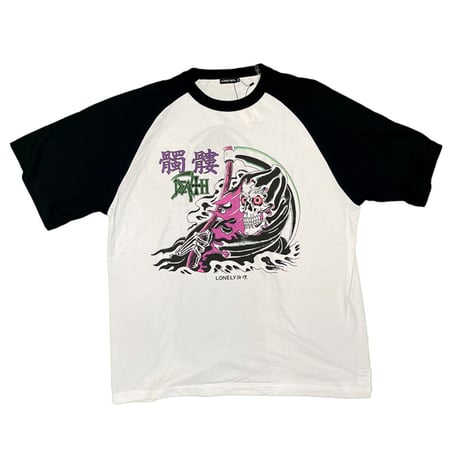 LONELY論理 髑髏DEATH 半袖RAGLAN T-SHIRTS