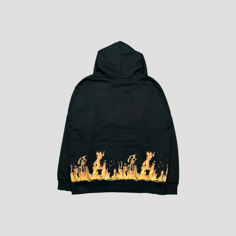 LONELY論理 ANGLY FIRE FLAME HEAVY ZIP HOODIE