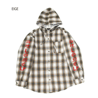 LONELY論理#36 GRUNGE CHECK HOODED FLANNEL SHIRTS