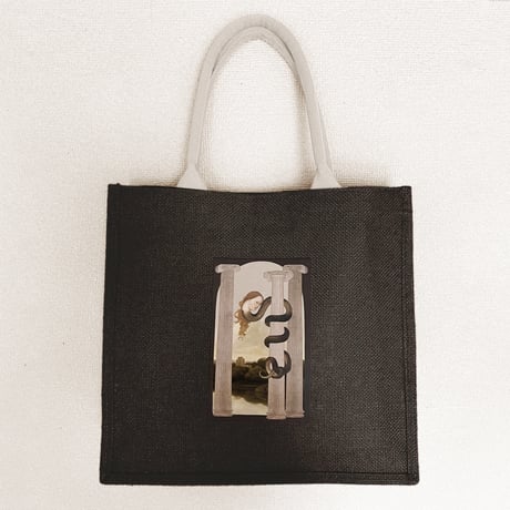 Jute tote bag / 黄麻トートバッグ「 Three of Wands 」