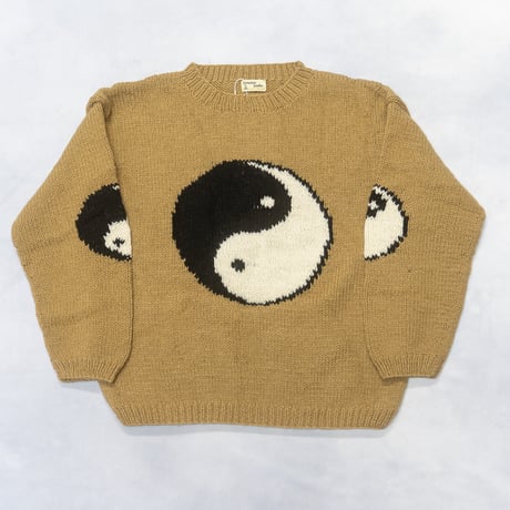 MacMahon Knitting Mills ''Crew Neck Knit - Big Yin & Yang'' BEIGE
