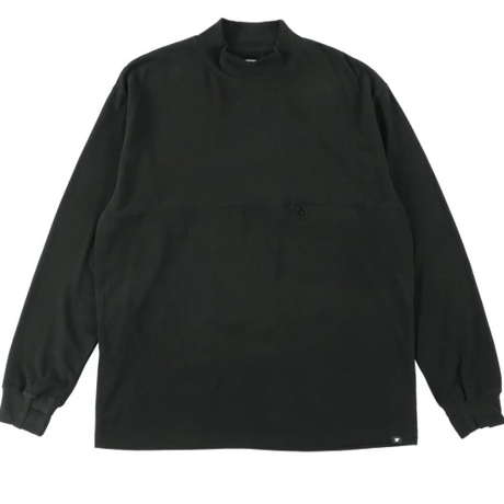 PAPERSKY WEAR "SKIN WARM MOCKNECK LONG T-SHIRT" BLACK