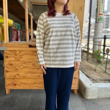 【NATURAL LAUNDRY】  ”トラッドボーダーエルボーパッチPO”