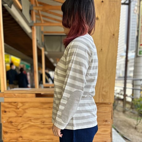 【NATURAL LAUNDRY】  ”トラッドボーダーエルボーパッチPO”