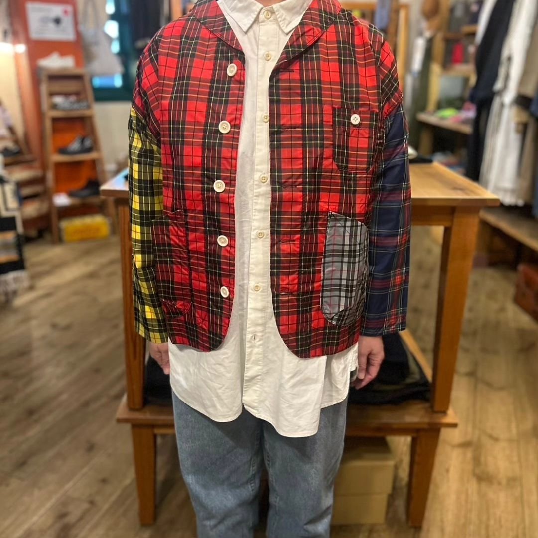 タグ付き新品】快晴堂 ネイビータータン チェックシャツカバー ジャケット