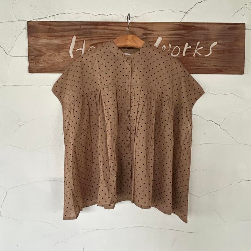 今季新品タグ付き SOIL ドットプリントオーバーオール NSL24014]SOIL(ソイル) COTTON VOILE DOT PRINT BANDED COLLAR