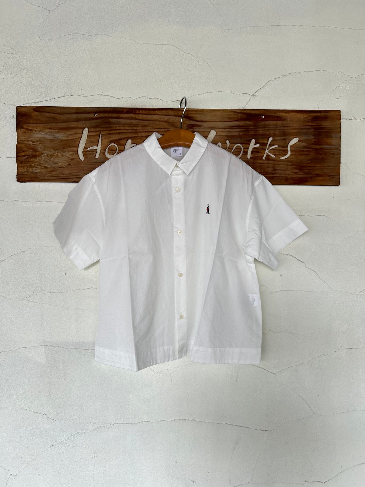 【お値下げ】Pコットンブロードシャツ(刺繍あり) grin] “ブロードお買い物刺繍ワイドシャツ” | HORUS WORKS