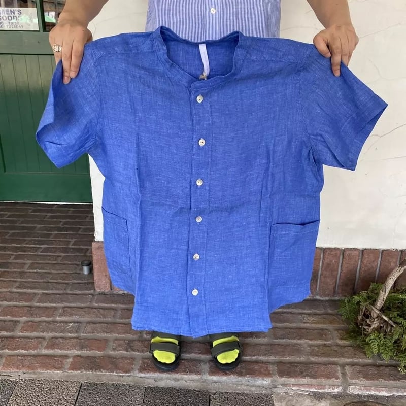 新品 ナチュラルランドリー✨マドラスチェック柄 リネンコットン 半袖ブラウス