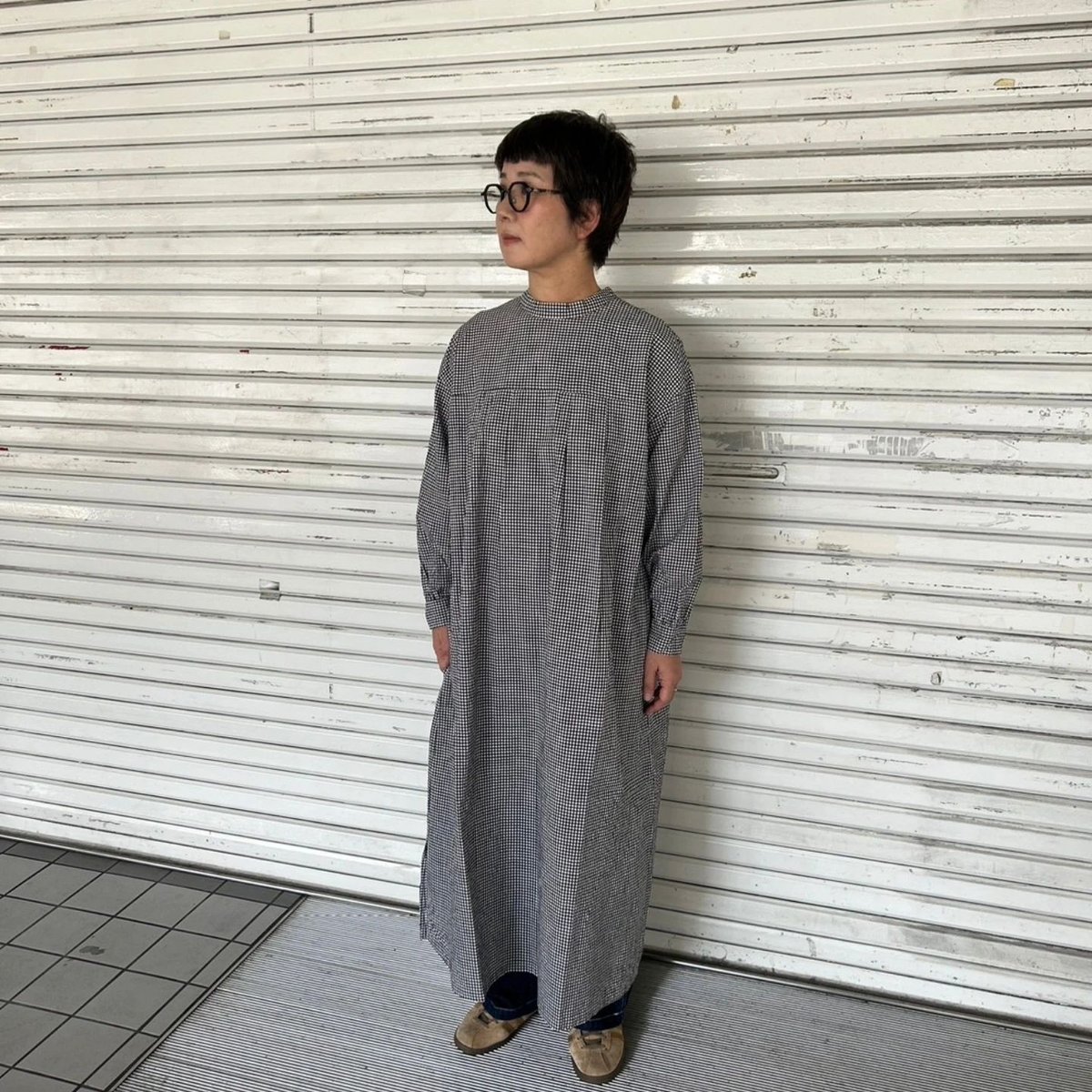 ナチュラルランドリー　ワンピース NATURAL LAUNDRY】 “コードシャンブレー2wayスモックロング