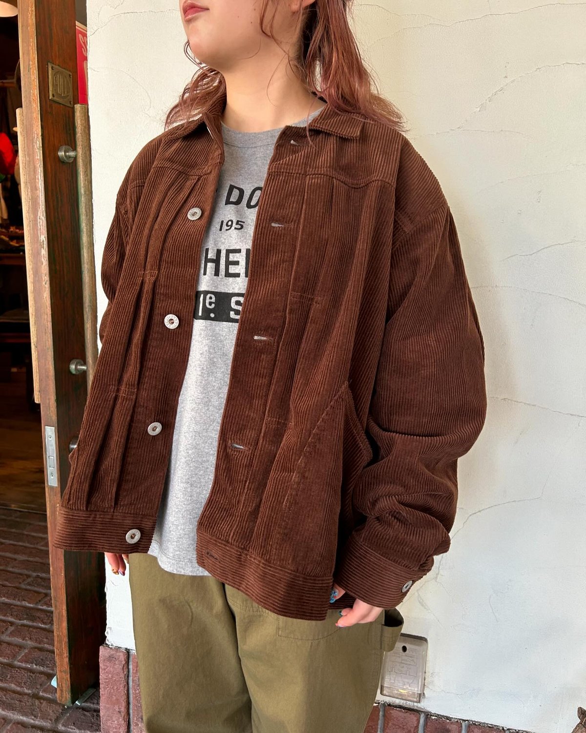 ☆韓国の人気【CODE GRAPHY】☆Corduroy padded work jacke.t☆ LIXINGHEITANG Japanese Streetwear Corduroy Jackets For Men