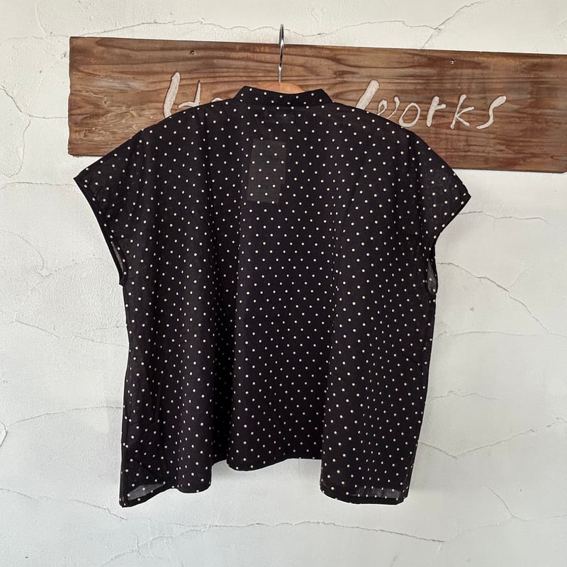 SOIL】 “コットンボイル ドットプリント バンドカラーフレンチ