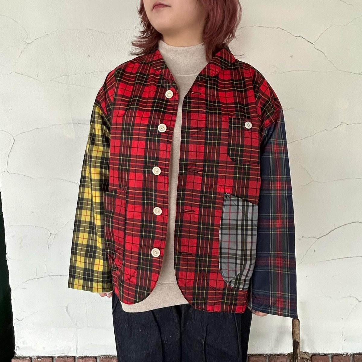 タグ付き新品】快晴堂 ネイビータータン チェックシャツカバー ジャケット