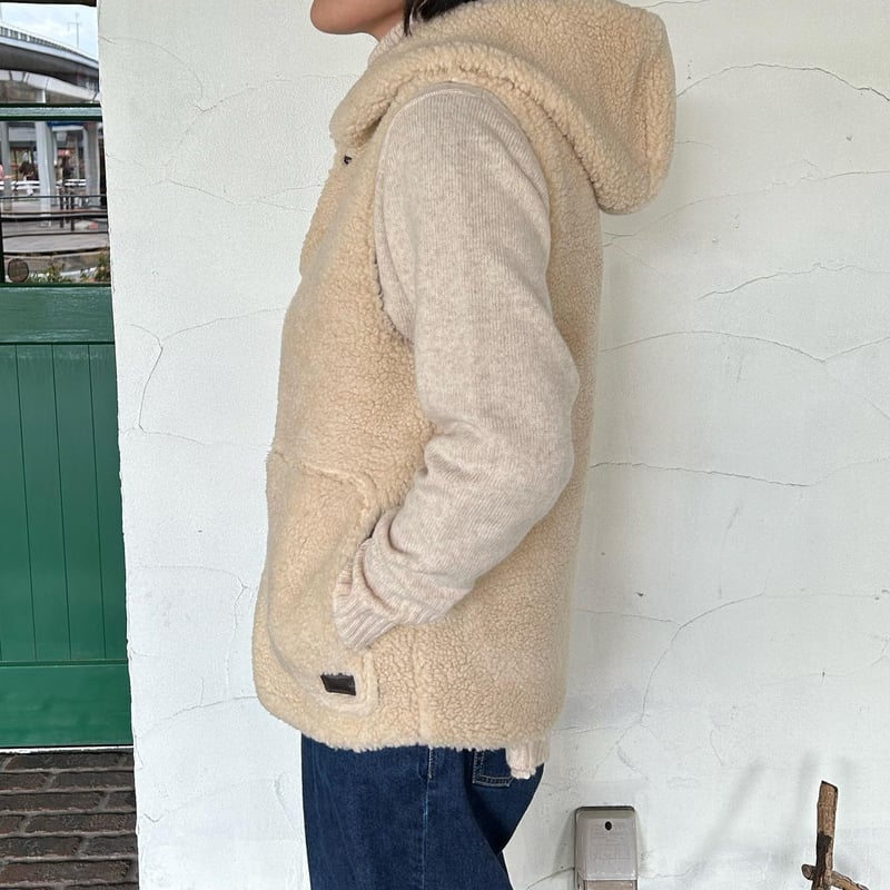 ARMEN】 ”FLEECE FRONT SNAP HOODED REVERSIBLE