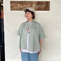 [grin] “ブロードお買い物刺繍ワイドシャツ”