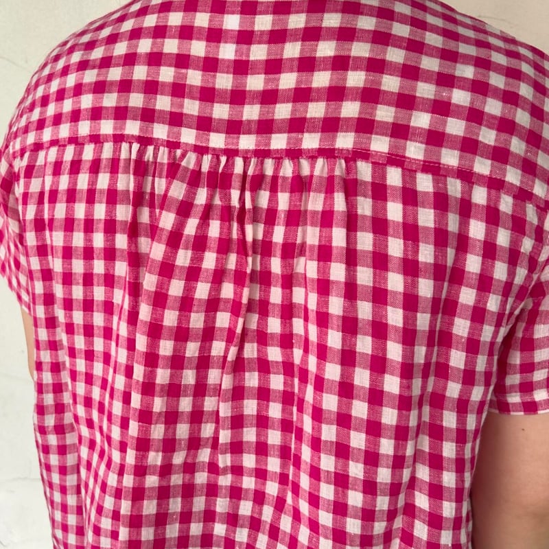 美品 A VONTAGE コットンリネン キャンプシャツ ギンガムチェック 美品 A VONTAGE コットンリネン キャンプシャツ ギンガム