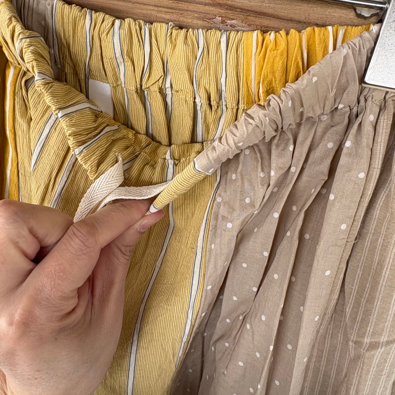 【NATURAL LAUNDRY】コーマ天竺 パネルシャーリングスカート　日本製 NATURAL LAUNDRY】コーマ天竺 パネルシャーリングスカート 日本