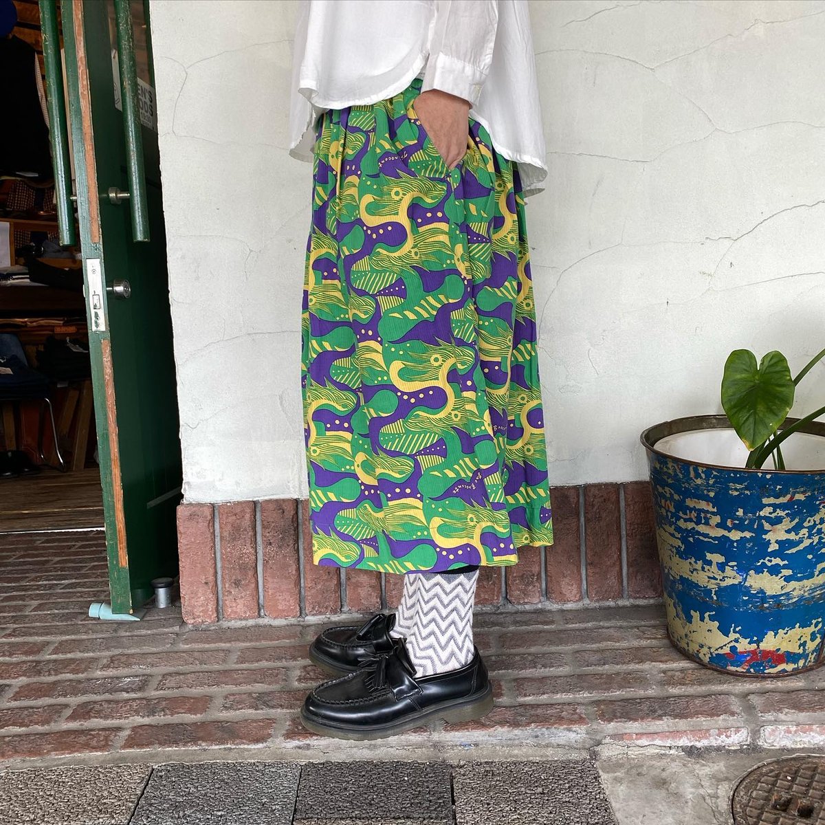 TIGRE BROCANTE】ドラゴンコードストライプ ポケットフィセルスカート TIGRE BROCANTE] ”ドラゴンコードポケット フィセルスカート