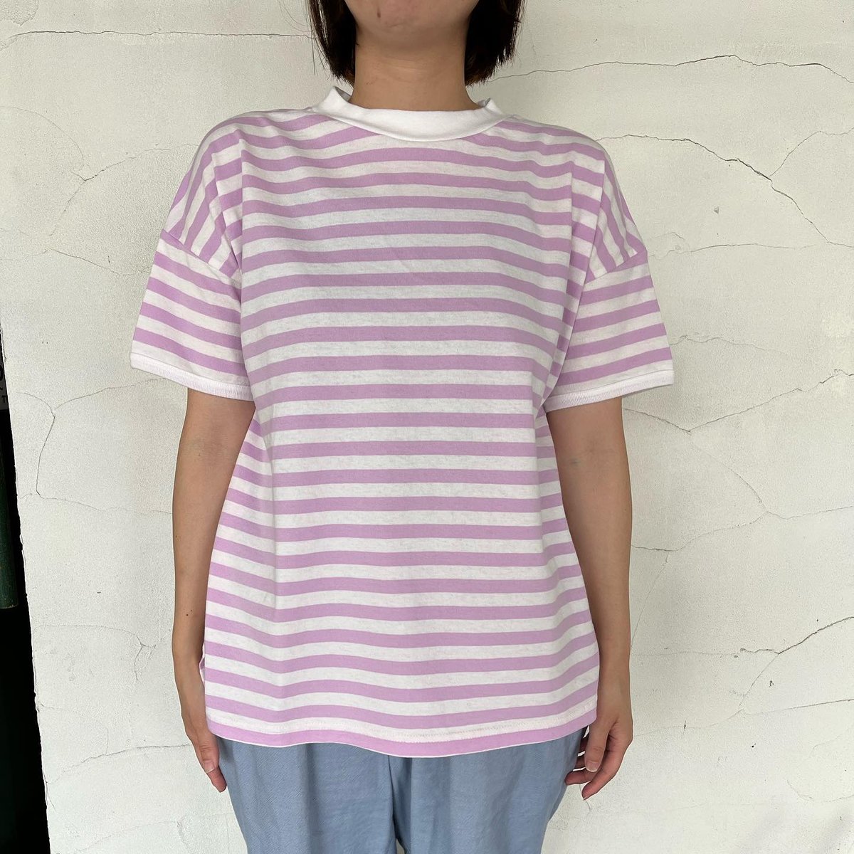 再値下げ　ボーダー　長袖　Tシャツ　緑　日本製　blue lake market 楽天市場】【日本製】体のラインを拾いにくいしっかり天竺