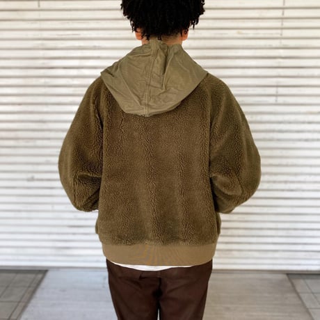 【H.UNIT】 "Herringbone × Boa switching jacket"