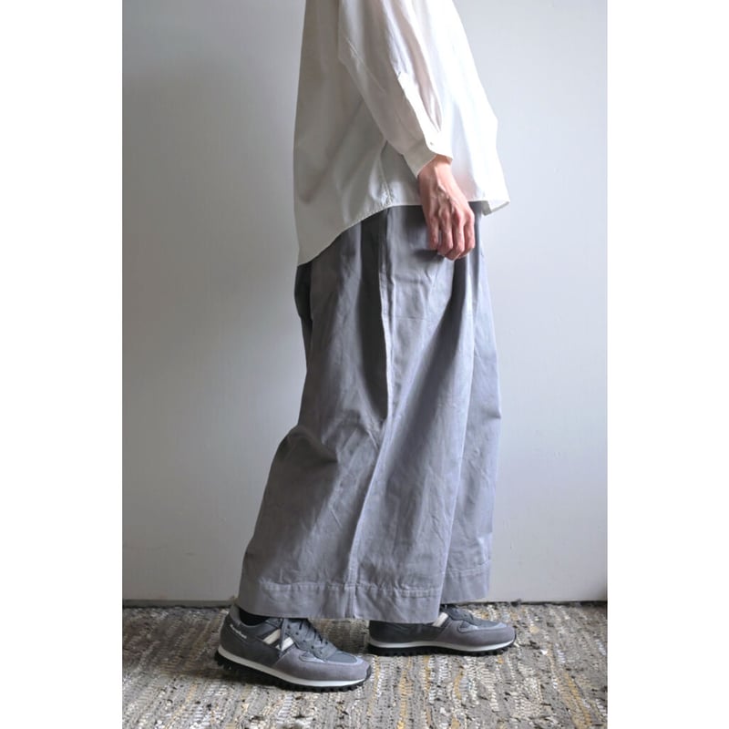 ゴーシュ 】 Lady's カツラギ8分丈ワイドパンツ［Medium Grey］ | n