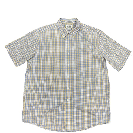 【L】LL BEAN PLAID S/S SHIRT