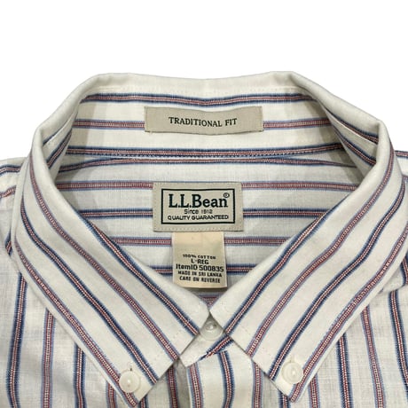 【L】L.L.BEAN STRIPE S/S SHIRT