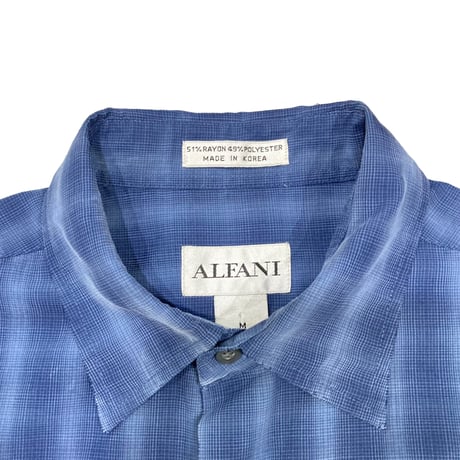【M】ALFANI SHADOW PLAID S/S SHIRT