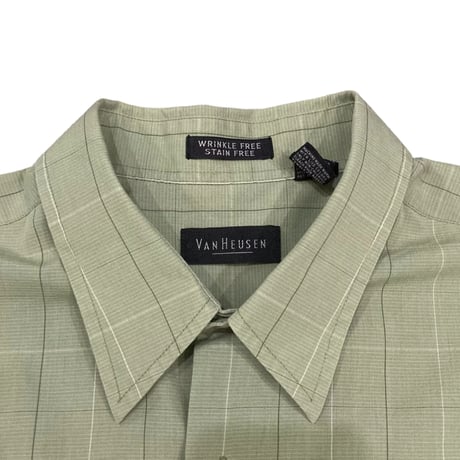 【L】VAN HEUSEN PLAID S/S SHIRT