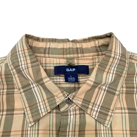 【L】00's GAP PLAID S/S SHIRT