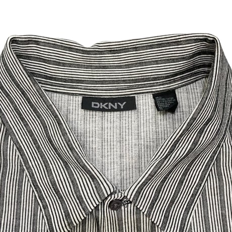 【XL】DKNY STRIPE COTTON S/S SHIRT
