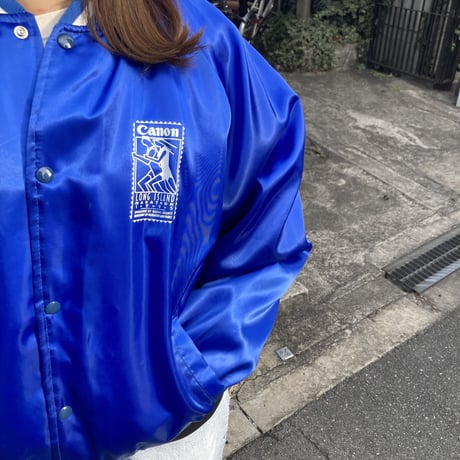 【L】1995'S CANON LONG ISLAND MARATHON SATIN JACKET