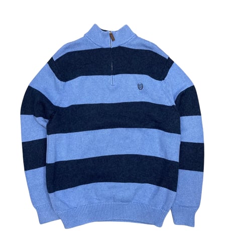 【L】CHAPS BODER HALF ZIP SWEATER