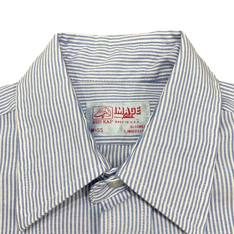 【M】90'S MADE IN USA RED KAP STRIPE S/S SHIRT