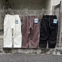 80's deadstock "universal overall" の48㌅! 生成りﾍﾟｲﾝﾀｰﾊﾟﾝﾂの腰にゴムと紐を入れたﾊﾟﾝﾂと茶染めと黒染めしてゴムと紐を入れたﾊﾟﾝﾂ