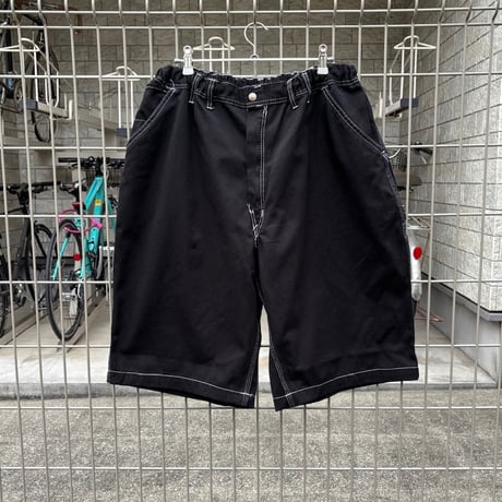 80's deadstock "universal overall" の48㌅! 生成りペインターの腰にゴムと紐を入れた短パンと茶染めと黒染めしてゴムと紐を入れた短パン