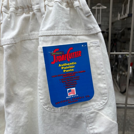 80's deadstock "universal overall" の48㌅! 生成りペインターの腰にゴムと紐を入れた短パンと茶染めと黒染めしてゴムと紐を入れた短パン