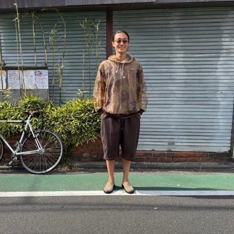 80's deadstock "universal overall" の48㌅! 生成りペインターの腰にゴムと紐を入れた短パンと茶染めと黒染めしてゴムと紐を入れた短パン