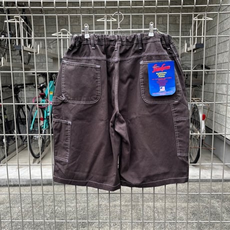 80's deadstock "universal overall" の48㌅! 生成りペインターの腰にゴムと紐を入れた短パンと茶染めと黒染めしてゴムと紐を入れた短パン