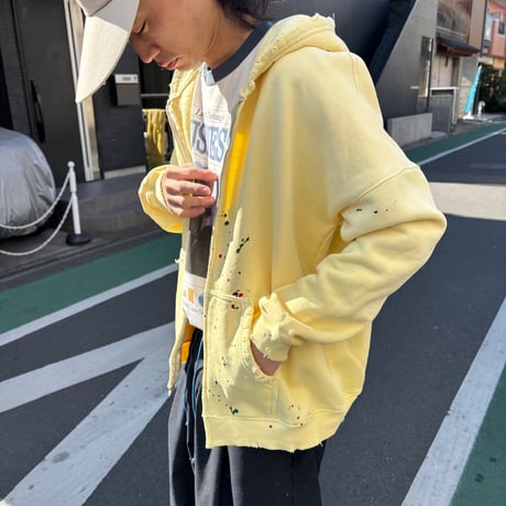 MOOJIMOOJI "over size zip up hoodie street"
