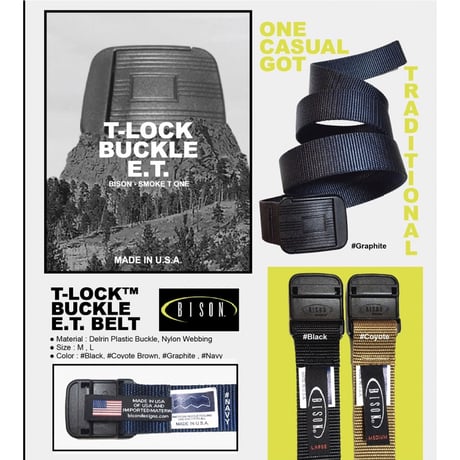 Smoke T One  "T-Lock™︎ Buckle E.T. Belt"