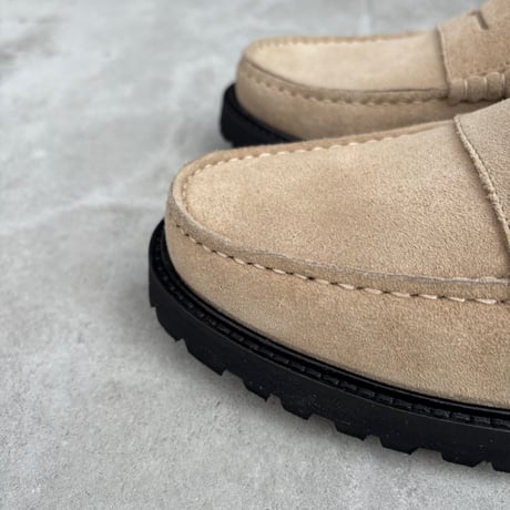 Padmore & Barnes × SLIDERSTORE  "特注Coin Loafer" -beigeｽｳｪｰﾄﾞ-