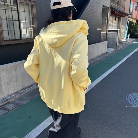 MOOJIMOOJI "over size zip up hoodie street"