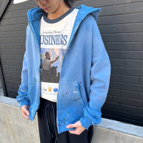 MOOJIMOOJI "over size zip up hoodie street"