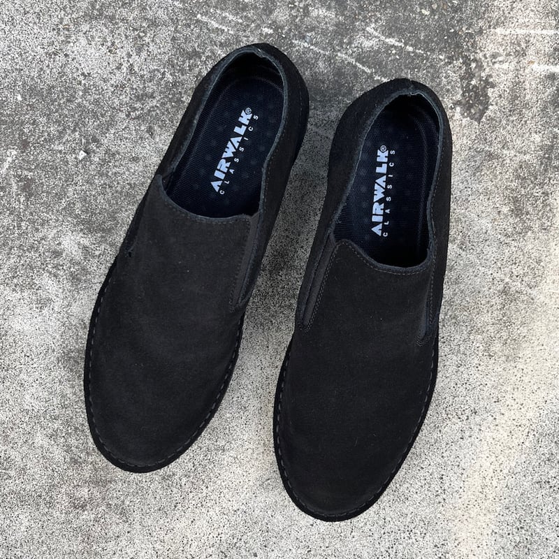 国内配送 AIR WALK RIPPLE SLIP-ON BLACK /BLACK AIRWALK