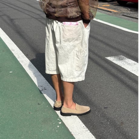 80's deadstock "universal overall" の48㌅! 生成りペインターの腰にゴムと紐を入れた短パンと茶染めと黒染めしてゴムと紐を入れた短パン
