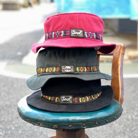 90s deadstock  "SOUL"  -Tyrolean Bucket hat-